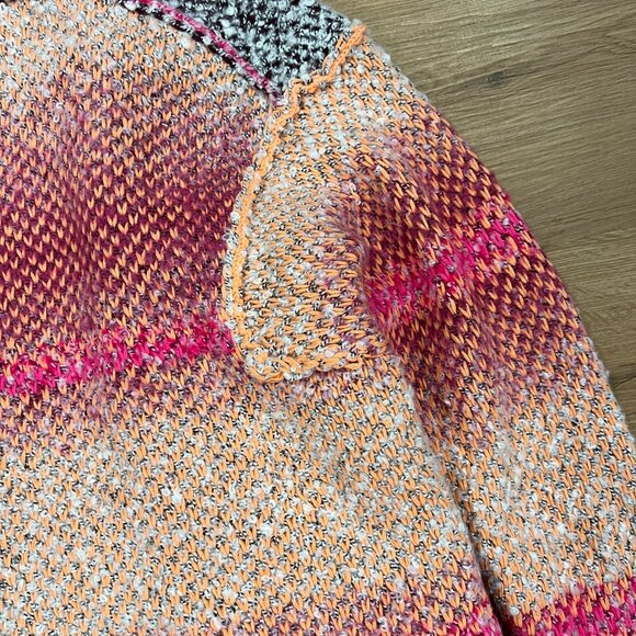 NWT Free People Daydream Oversized Cardigan Pink Blue Cream Striped Size Small - Picture 14 of 15